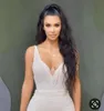 Kim Kardashian Clip i hästsvansförlängning Lång rak kinky tjockt lockigt hår fluffigt ponny svansla runt mänskliga hår ponny svansar