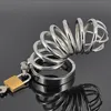 Longo Masculino Chastity Dispositivo de pica Cage, Penis Anel virgindade Lock, Chastity Belt Aço inoxidável bondage Adult Sex Toys