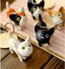 New 10pcs nova moda bonito do gatinho de Kawaii de Metal Cat Chaveiro Anel Anime Keychain novidade criativa Trinket Charme Mulheres menina miúdos