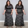 Plus Size Sukienki Sheer Bateau Neck z rękawami Matki Party Prom Sukienka Suknia wieczorowa na specjalne okazje Długość podłogi SD3443