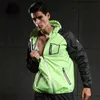 뜨거운 땀 남자 달리기 재킷 롱 슬리브 체육관 피트니스 탑 후드 지퍼 코트 스포츠웨어 운동 스포츠 체육관 재킷