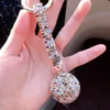 Nuovo strass strass cinturino in pelle di alta qualità sfera di cristallo portachiavi per auto ciondolo con ciondolo portachiavi per regalo portachiavi moda donna