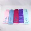 تأثيري قفازات الأميرة للأطفال الأطفال الفتيات الطباعة الحرير قفازات للحزب عيد هالوين 9 ألوان A-860