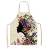 1Pcs Cotton Linen Flower Butterfly Girl Printed Kitchen Aprons for Women Home Cooking Baking Waist Bib Pinafore 6849cm5722656