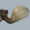 Лента в наращиваниях волос темный коричневый с # 613 Remy бразильский человеческий волос кожа волос утка 40G / PAC