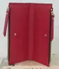 Gros bas rouge dame long portefeuille porte-monnaie design multicolore porte-cartes femmes classique double poche à fermeture éclair vérifier les sacs coupés