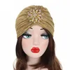 Fashion Women Turban Hat Head Wrap Lady Female Outdoor Casual Pleated Soft Velvet Hair Cover Cap with Brooch 4 Styles