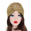 Fashion Women Turban Hat Head Wrape Lady Femme extérieur décontracté plissé en velours doux capuchon de couverture avec broche 4 styles236o