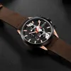 Men's Sports Watch with Chronograph CURREN Leather Strap Watches Fashion Quartz Wristwatch Business Calendar Clock Male2613