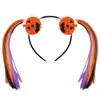 Menina Headband Halloween engraçado abóbora Faixa de Cabelo com peruca laranja roxa Rabo Boutique Cosplay cabelo varas Acessórios