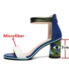 2021 frauen Sandalen Drucke High Heels Sommer Party Hochzeit Schuhe Mikrofaser Frau Sexy Peep Toe Heel Pumps Sandale