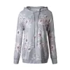 Sweats à capuche floral Femmes Sweatshirt Casual Pocket imprimé d'automne à manches longues Tops extérieurs Pullover Outwear Ooa7438