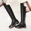 Hot Sale-Hot Designer Stretch Boots Platte bodem Comfort Sexy Kniehoge Laarsjes Slanke Moto Chains Boots