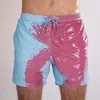 Jessic Summer Mens Swimming Shorts Wrażliwe na temperaturę Spodnie plażowe Swim Trunks Zmiana kolorów szorty stroju kąpielowego 219k