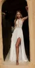 Asaf Dadush 2019 Boho Sexiga bröllopsklänningar Halter Neck Bohemian Lace Chiffon Split Wedding Dress A Line Beach Brudklänningar Robe De1500058