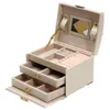 Stora smycken Förpackning Visa Box Armoire Dressing Bröst med Clasps Armband Ring Arrangör Bärande Fodral SH190723