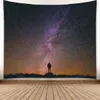Drzewa leśne Gobelin Stars Starry Sky Galaxy Wall Wiszące 150 * 130cm Bedspread Decor Throw Beach Yoga Mat Szal Ręcznik Koce AAA1757