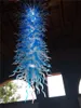 ランプコンテンポラリー大型ホテルクリスタルシャンデリア照明ハイ天井青と白のカラーホウケイ酸ガラスLEDぶら下げチェーンシャンデリア