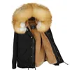 Mao Mao Kong 2019 Khaki Parker Winter Jacket Ladies Authentic Fur Płaszcz Naturalny szop fur