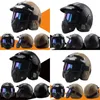 Casques de moto en cuir PU Chopper Bike Half Helmet Vintage Goggle Mask