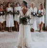 Boho Bohemia Full Lace Wedding Dresses Backless Long Sleeves Custom Made Bridal Gowns Vestido De Novia