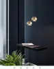 Nordic Minimalistische Gouden LED Hanglampen Woonkamer Restaurant Single Head Hanging Lamp Slaapkamer Nachtkastje Koffie Fixures