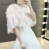 Matrimonio Piuma di struzzo Mantello Moda Inverno Mantello Scialle da sposa Matrimonio Coprispalle Cappotto Involucri di pelliccia Festa di nozze Boleros Giacca330a