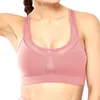 Reggiseno da yoga morbido imbottito da donna, comodo, imbottito, antiurto, elastico, con giunture orizzontali, tasca posteriore, biancheria intima sportiva