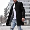 Осень Зима 2019 Мода шерстяное пальто Мужчины Плюс Размер Outwear Черный Теплый мужской Длинный блейзер Пальто Шинель офис заказуНаша Пальто 4XL CJ191212