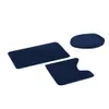 3Pcs Anti-slip Toilet Seat Lid Floor Cover Non-Slip Cushion Set Home Bathroom Decor Mat Set Pedestal Rug Pure Color Kit #LR3