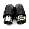 GTPARTS 1PCSユニバーサルカーエキゾーストパイプMロゴBMW F21 F22 F30 F32 F346117745の焦げた青いカーボンファイバー排気ヒント