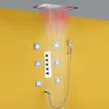 Cuarto de baño termostático grifo de la ducha Ducha Panel System Mezclador baño de techo ducha de lluvia cabeza con LED de la pantalla táctil