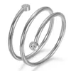 Neue Gold Silber Edelstahl Damen Offener Kreis Fingerring Strass Personalisierte Ringe Schmuck Valentinstag Geschenke für Frauen Großhandel
