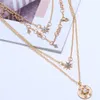 Nouveau collier étoile de cristal chaîne en or collier multicouche Sautoirs Wrap collier de créateur bijoux de mode pour les femmes cadeau Will et Sandy