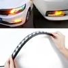 熱い車のLED DRLターン信号ライトストリップの防水日光ランニングフラッシュフローチューブフレキシブルストリップ警告矢印DRLランプ2PCS