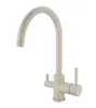 Vouruna Gooseneck Zwart Gezuiverd Water Keuken Tap 3 Way Kitchen Kraan Chrome / Sandbeige