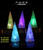 Acrylique arbre de noël jouets électroluminescents pour enfants LED sept couleurs cristal Flash veilleuse cadeaux de noël vente chaude