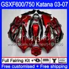 GSX600F dla SUZUKI GSXF 600 750 GSXF600 2003 2004 2005 2006 2007 293HM.27 GSXF-750 Wine Red Hot Sale Katana GSXF750 03 04 05 06 07 Owalnia