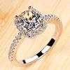 Высококачественный Diamond Europe и America 18k белого золота кольцо, покрытые кольцом, женские модели.
