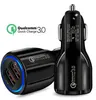 QC3.0 3.1a Fast Charge QuickComm Quick Charge Billaddare Dual USB Snabb Laddningstelefon för Samsung Sony Cell Phone With Opp Bag