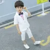 Costume de Blazer pour enfants, costume de Performance de Piano pour grands garçons, coréen, nouveau garçon à fleurs, petit gilet, costume trois pièces court320U1039707