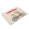 42x32cm Bicycle Printed Placemat Place Mats for Dining Table Kitchen Dinning Table Mat Decoration Heat-resistant Linen Western Food Pad