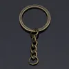 60Pcs/Lot Key Chain Key Ring Bronze Rhodium Gold Color 28mm Long Round Split Keyrings Keychain Jewelry Making Wholesale