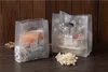50pcs Snowflake Plastik Geschenktüte Stoff Aufbewahrung mit Griff klaren Plastik -Süßigkeiten -Kuchen -Wickeln3446572