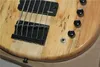 24 Frets 6 Strängar Original Neck-Thru-Body Electric Bass Guitar Med Svart Hårdvara, Maple Fingerboard, kan anpassas