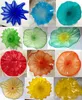 Murano Flower Plates Wall Lamps Mediterranean Style Modern Art Home Decorative Hand Blown Glass Hanging Plate