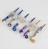 Newest Fashion Diamond Animmal Metal Smoking Pipe with Cover Mesh Tobacco Cigarette Hand Filter Colorful Pipes Butterfly Skull Spider