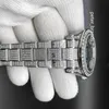 Full Diamond SKY Uhr 40MM Luxus Iced Out Uhr Automatik Herren Silber Edelstahlgehäuse schwarzes Zifferblatt Wasserdicht Edelstahl Set Diamond241Q