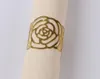 Pvd Plated Cutout Silver Rose Servet Rings Gold Rose Napkin Ringen voor Hotel Banket bruiloft decoratie