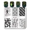 Född Pretty Square Nail Stamping Mall Cat Tiger Leaf Geometry Stripes Animal Manicure Nail Art Image Plate